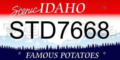 STD7668 Idaho License Plate
