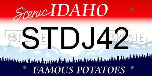 STDJ42 Idaho License Plate