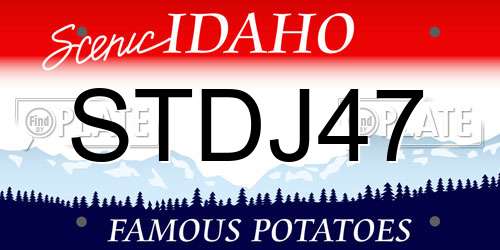 STDJ47 Idaho License Plate