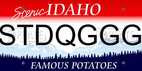 STDQGGG Idaho License Plate