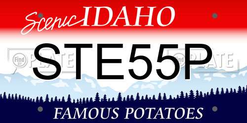 STE55P Idaho License Plate