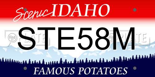 STE58M Idaho License Plate