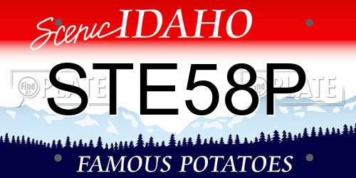 STE58P Idaho License Plate