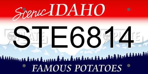 STE6814 Idaho License Plate