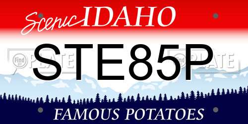 STE85P Idaho License Plate