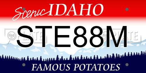 STE88M Idaho License Plate