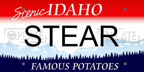 STEAR Idaho License Plate
