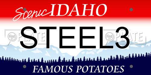 STEEL3 Idaho License Plate