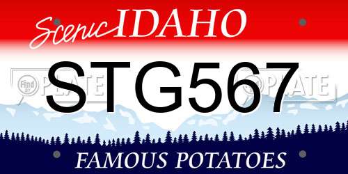 STG567 Idaho License Plate