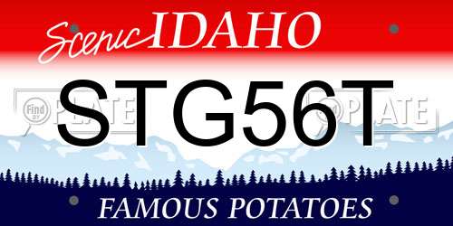 STG56T Idaho License Plate