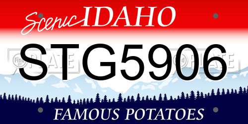 STG5906 Idaho License Plate