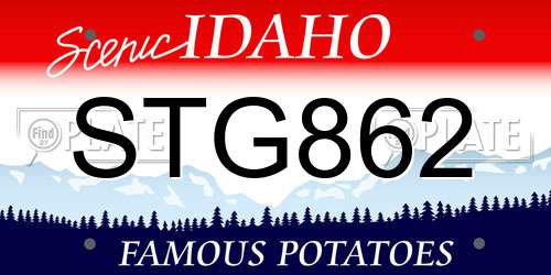 STG862 Idaho License Plate