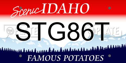 STG86T Idaho License Plate