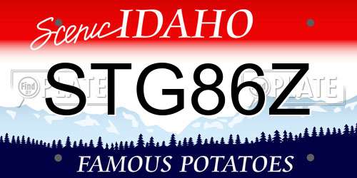 STG86Z Idaho License Plate