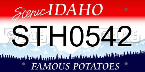 STH0542 Idaho License Plate