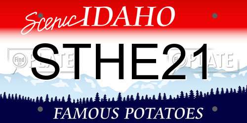 STHE21 Idaho License Plate