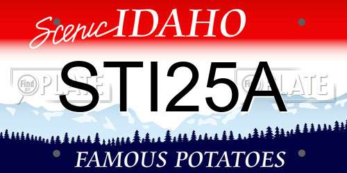 STI25A Idaho License Plate