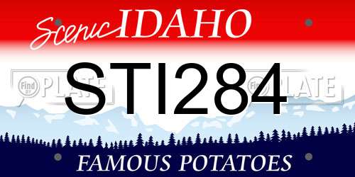 STI284 Idaho License Plate
