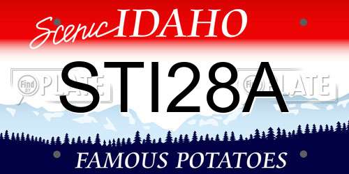 STI28A Idaho License Plate