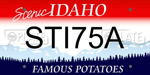 STI75A Idaho License Plate