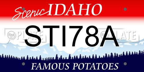 STI78A Idaho License Plate