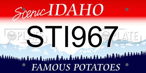 STI967 Idaho License Plate