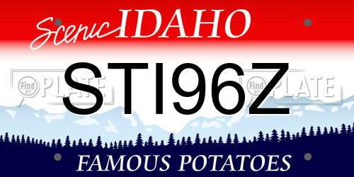 STI96Z Idaho License Plate