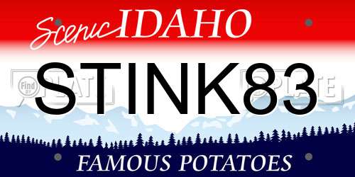 STINK83 Idaho License Plate