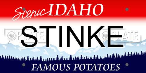 STINKE Idaho License Plate
