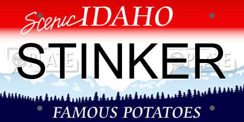 STINKER Idaho License Plate
