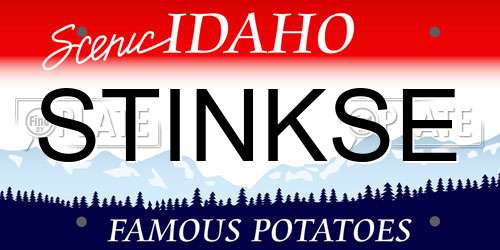 STINKSE Idaho License Plate