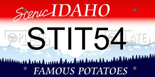 STIT54 Idaho License Plate