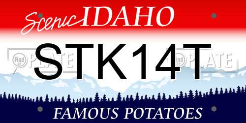 STK14T Idaho License Plate