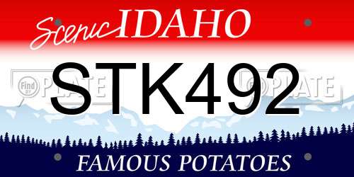 STK492 Idaho License Plate
