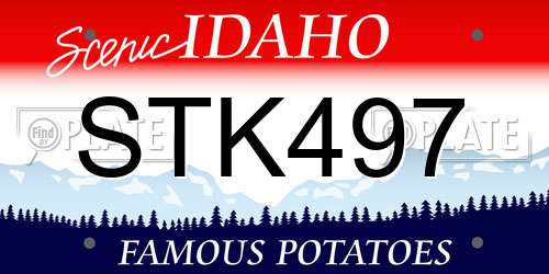 STK497 Idaho License Plate