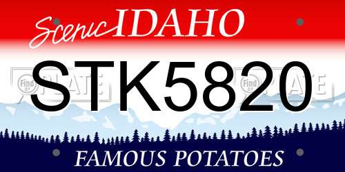 STK5820 Idaho License Plate