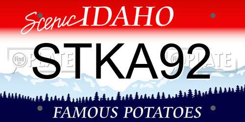 STKA92 Idaho License Plate