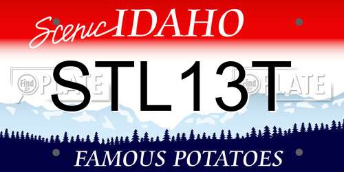 STL13T Idaho License Plate