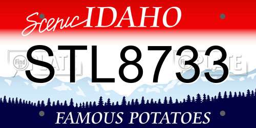 STL8733 Idaho License Plate
