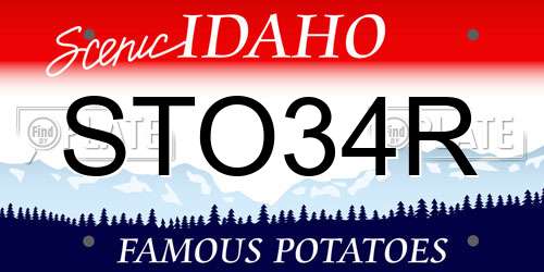STO34R Idaho License Plate