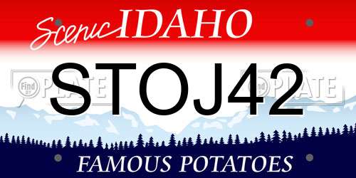 STOJ42 Idaho License Plate