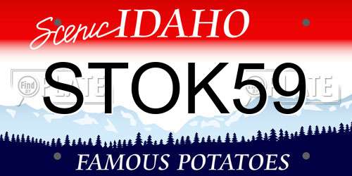 STOK59 Idaho License Plate