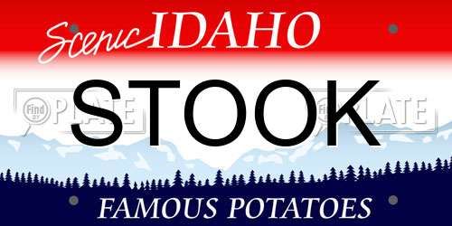 STOOK Idaho License Plate