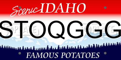STOQGGG Idaho License Plate