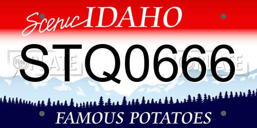 STQ0666 Idaho License Plate