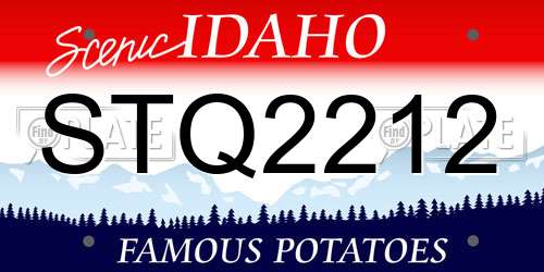 STQ2212 Idaho License Plate