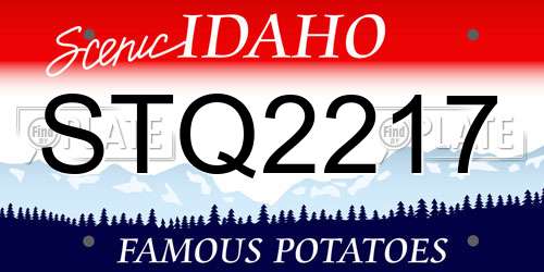 STQ2217 Idaho License Plate