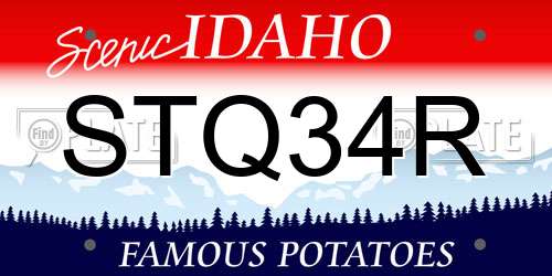STQ34R Idaho License Plate