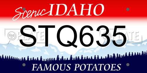 STQ635 Idaho License Plate