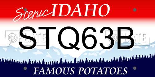 STQ63B Idaho License Plate
